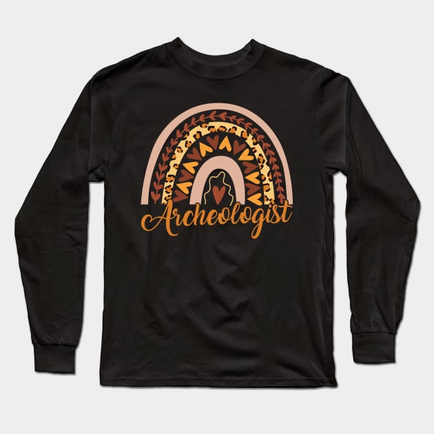 Archaeologist Rainbow Long Sleeve T-Shirt by White Martian